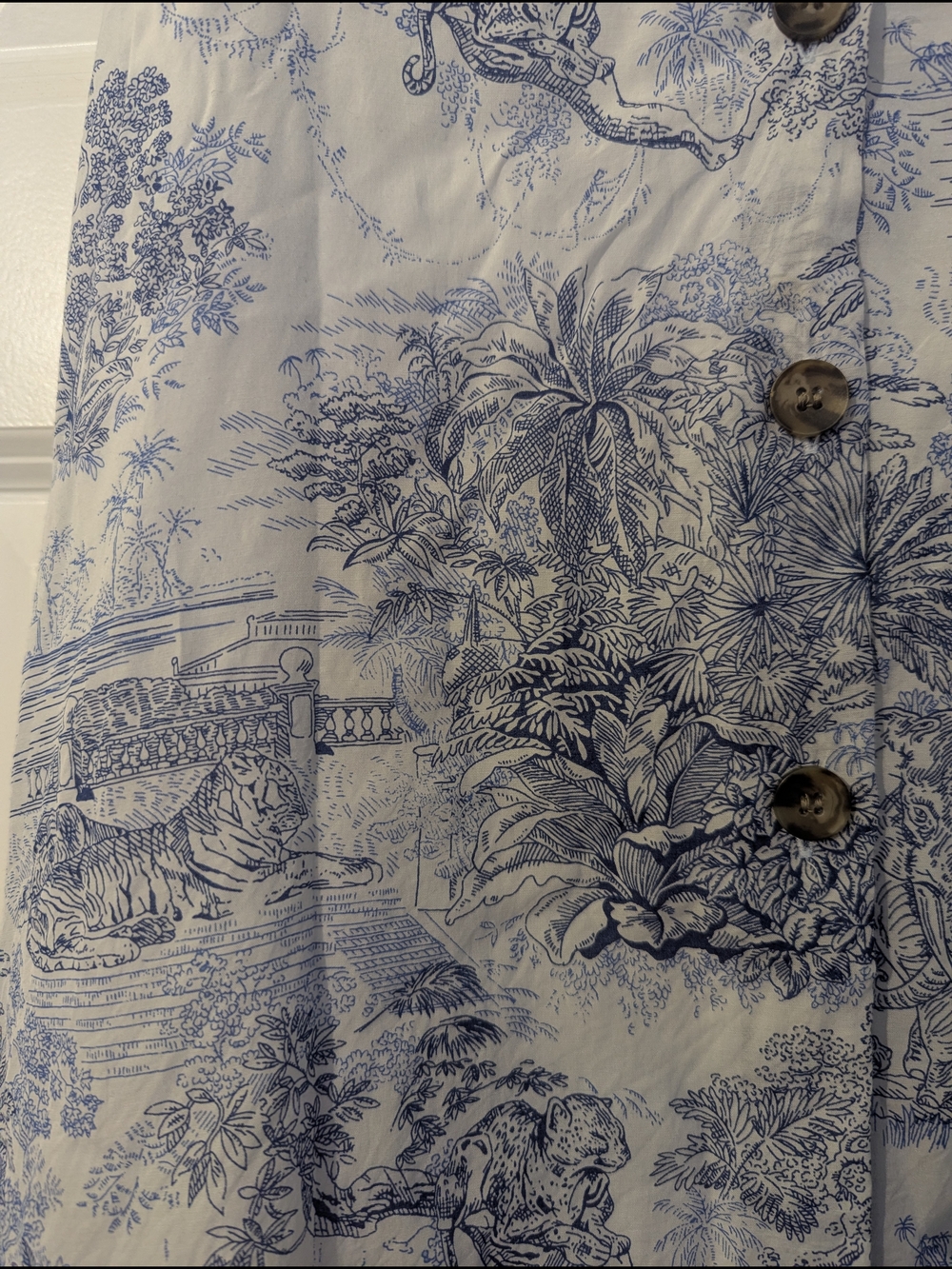 H&M Blue and White A-Line Button-Front Maxi Skirt - Picture 2 of 3